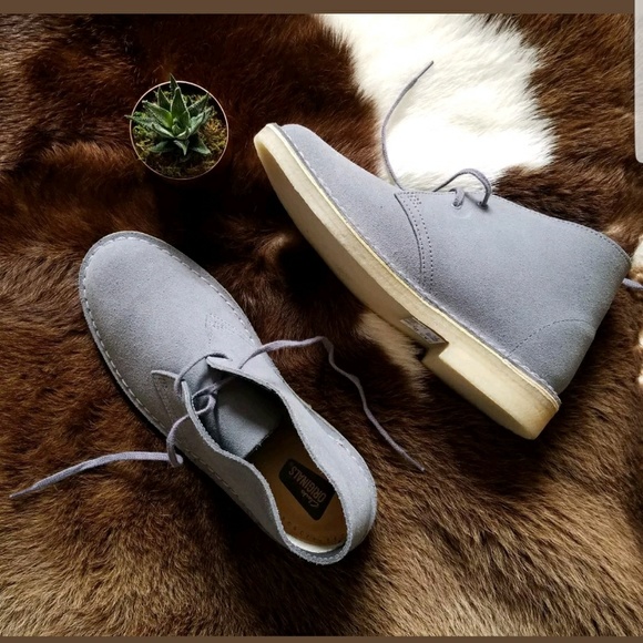 clarks desert boots womens silver